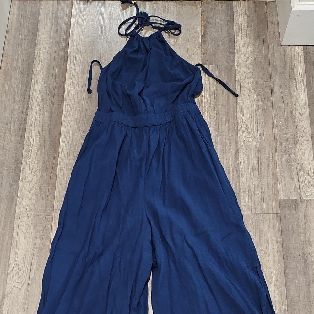 Elegant Navy Blue Halter Jumpsuit